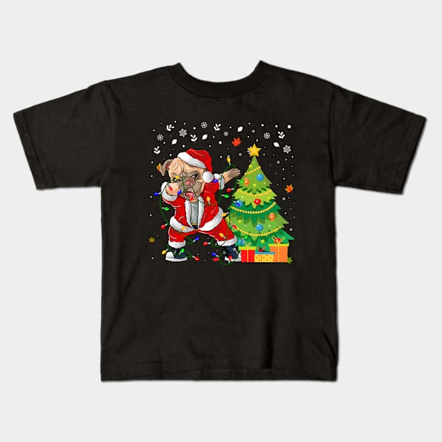 Funny Vintage Santa Christmas In July Summer Beach Party Kids T-Shirt by Sowrav